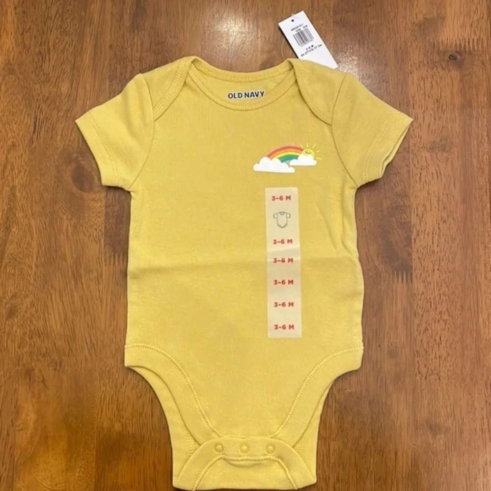 Yellow rainbow cotton bodysuit- 058